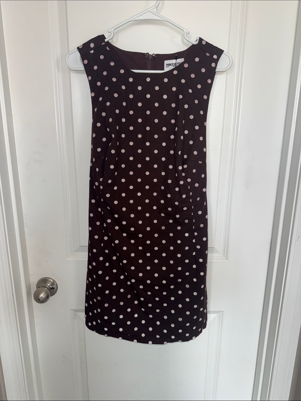 Princess Polly Black Mini Dress with Cream Polka Dots